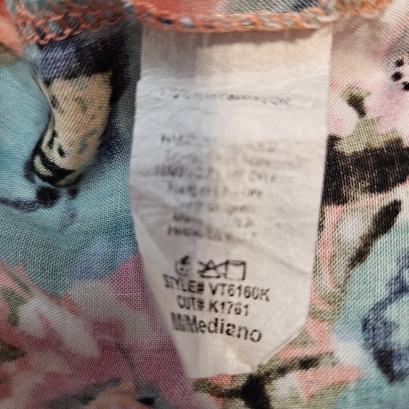 PinkBlush Coral Floral Rayon Kimono Robe Cover-Up Size Medium Women's - Picture 7 of 10